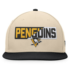 Pittsburgh Penguins Fanatics Goalaso Snapback Hat - Cream/Black - NHL 200542919