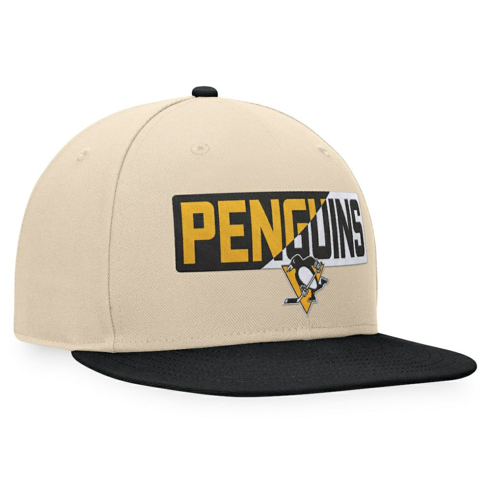 Pittsburgh Penguins Fanatics Goalaso Snapback Hat - Cream/Black - NHL 200542919