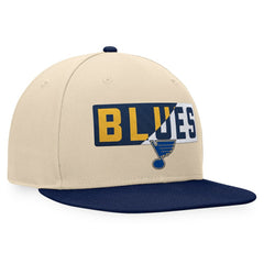 St. Louis Blues Fanatics Goalaso Snapback Hat - Cream/Navy - NHL 200542922