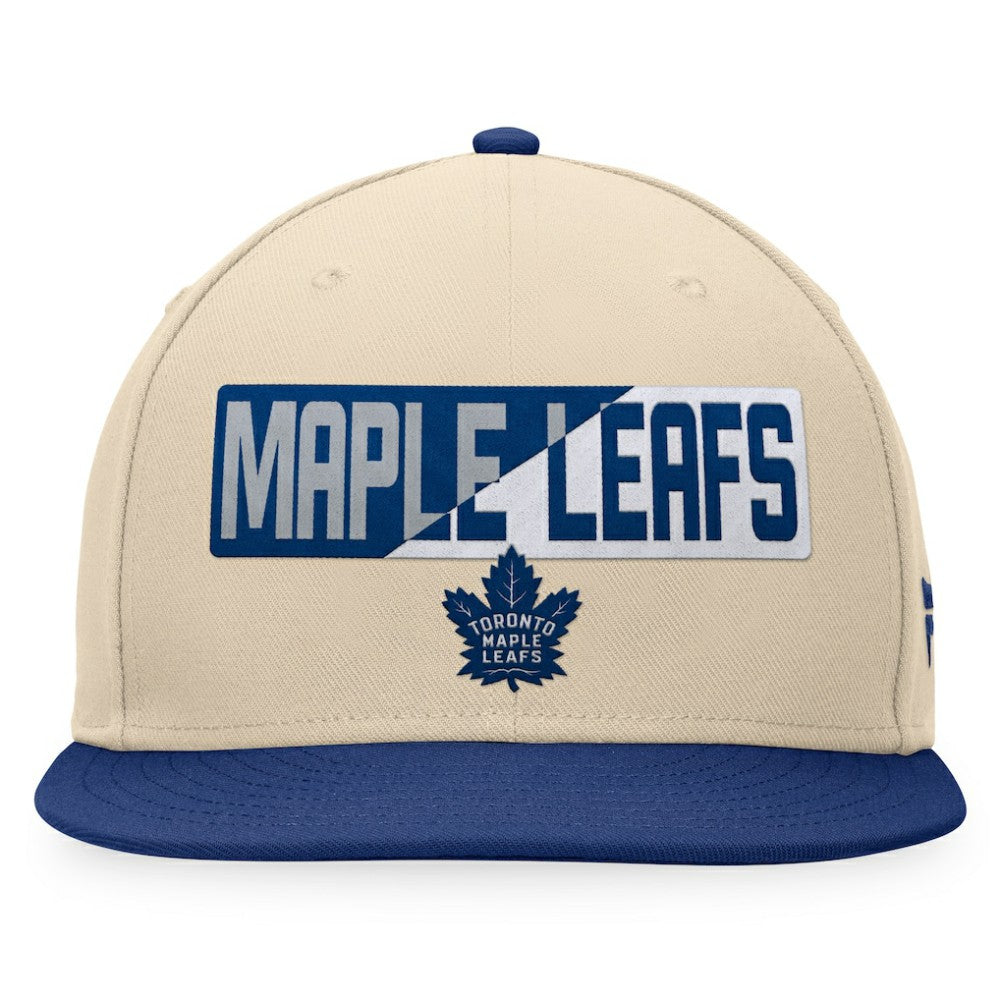 Toronto Maple Leafs Fanatics Goalaso Snapback Hat - Cream/Blue - NHL 200542924