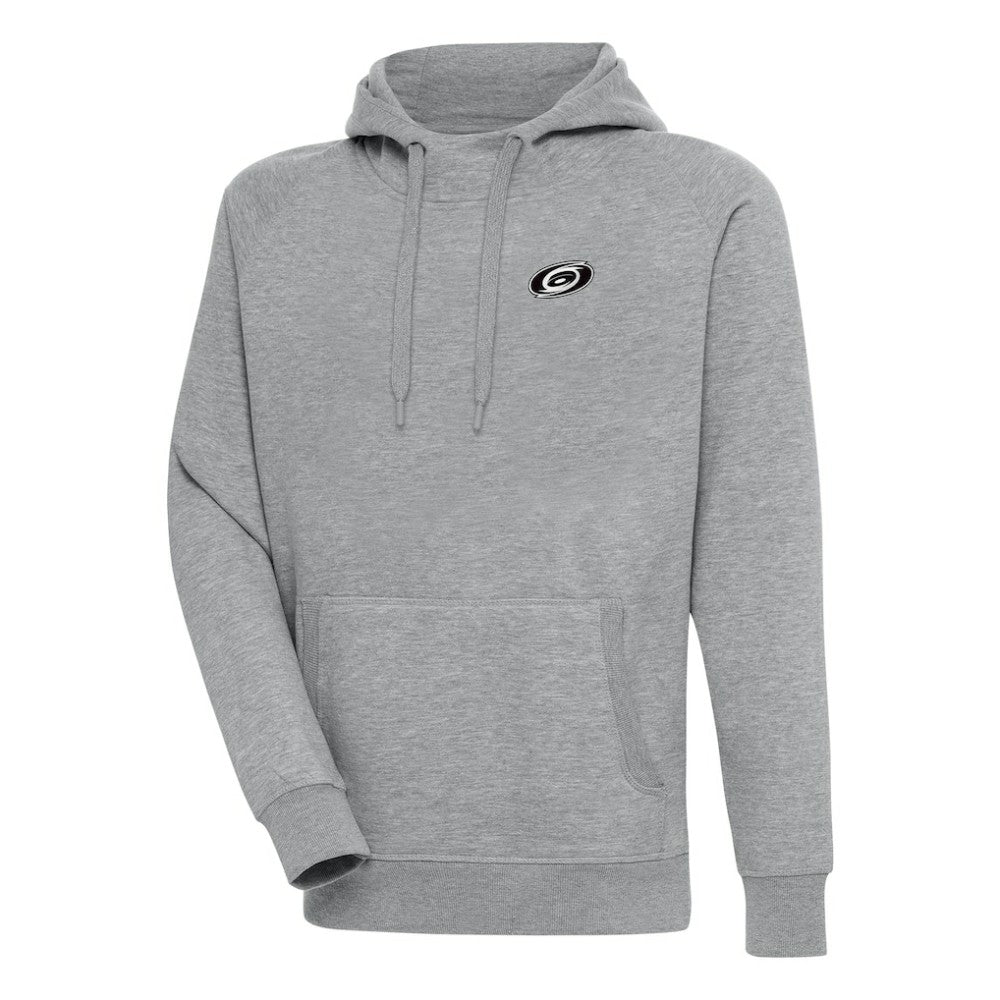 Carolina Hurricanes Antigua Metallic Logo Victory Pullover Hoodie - Heather Gray - NHL 200544122