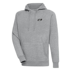 Carolina Hurricanes Antigua Metallic Logo Victory Pullover Hoodie - Heather Gray - NHL 200544122