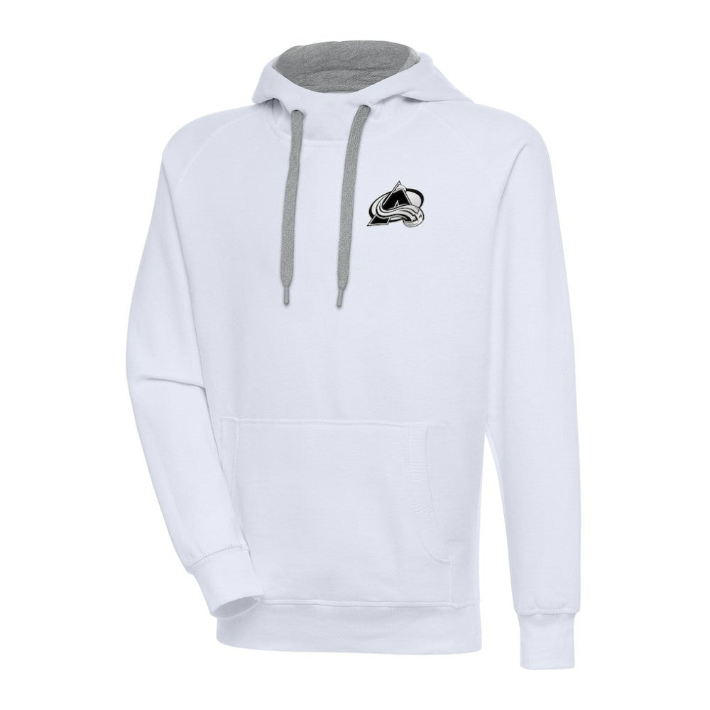 Colorado Avalanche Antigua Metallic Logo Victory Pullover Hoodie - White - NHL 200544156
