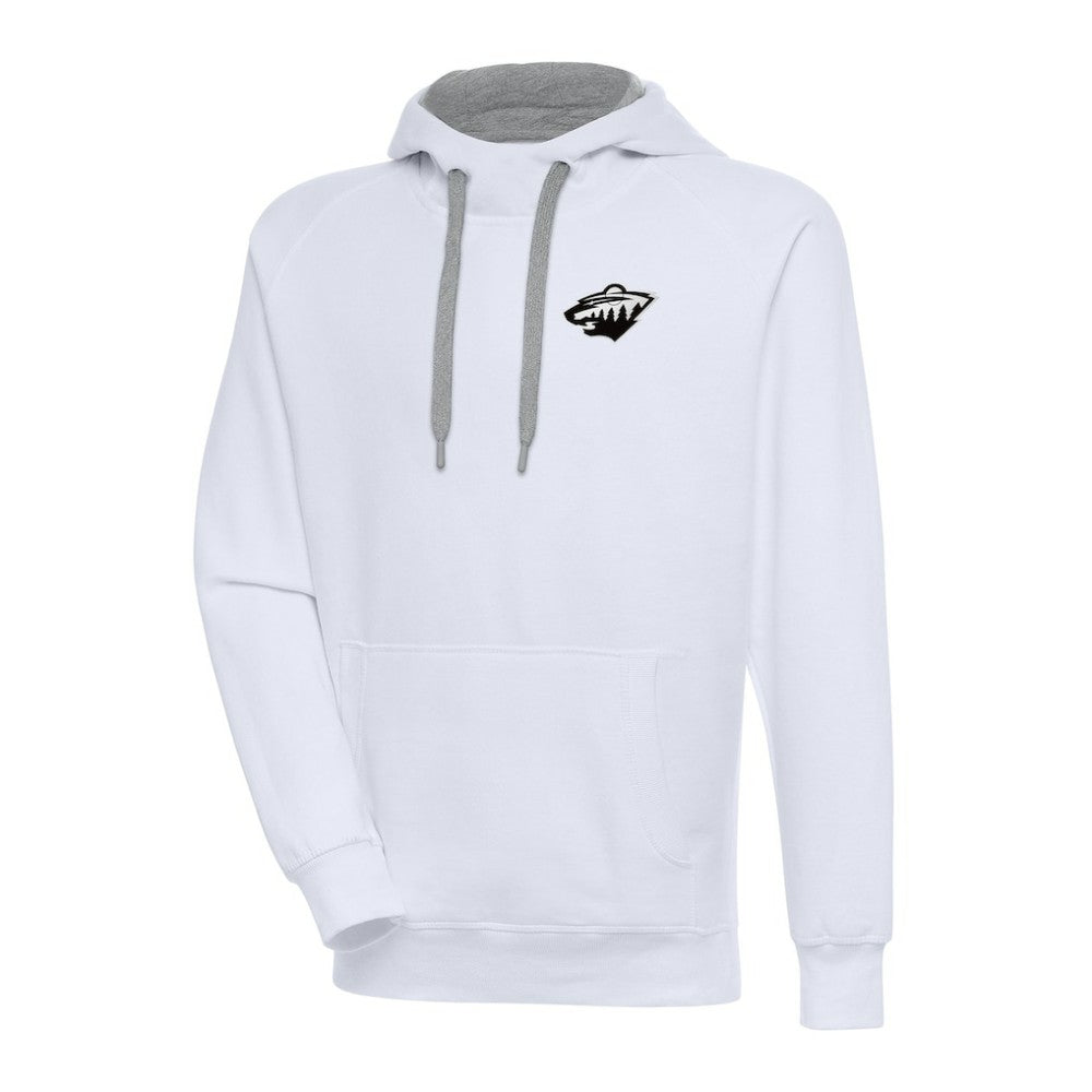 Minnesota Wild Antigua Metallic Logo Victory Pullover Hoodie - White - NHL 200544216
