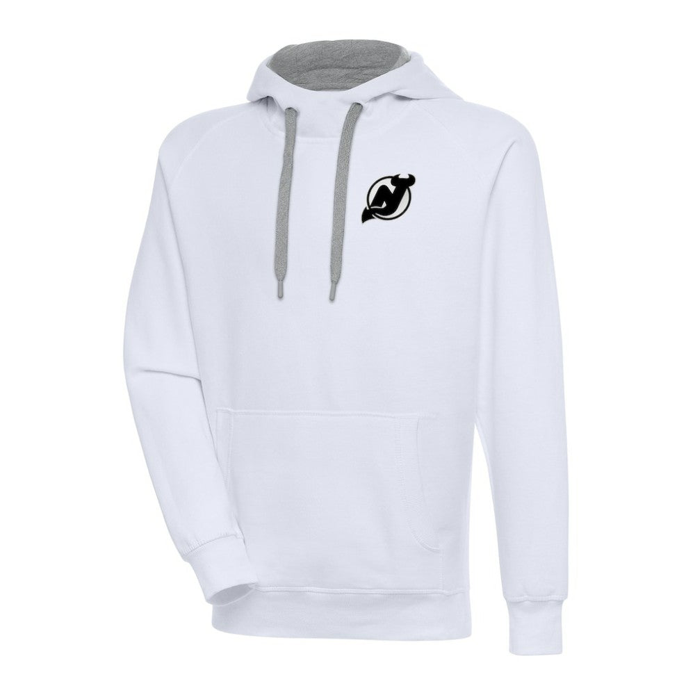 New Jersey Devils Antigua Metallic Logo Victory Pullover Hoodie - White - NHL 200544226