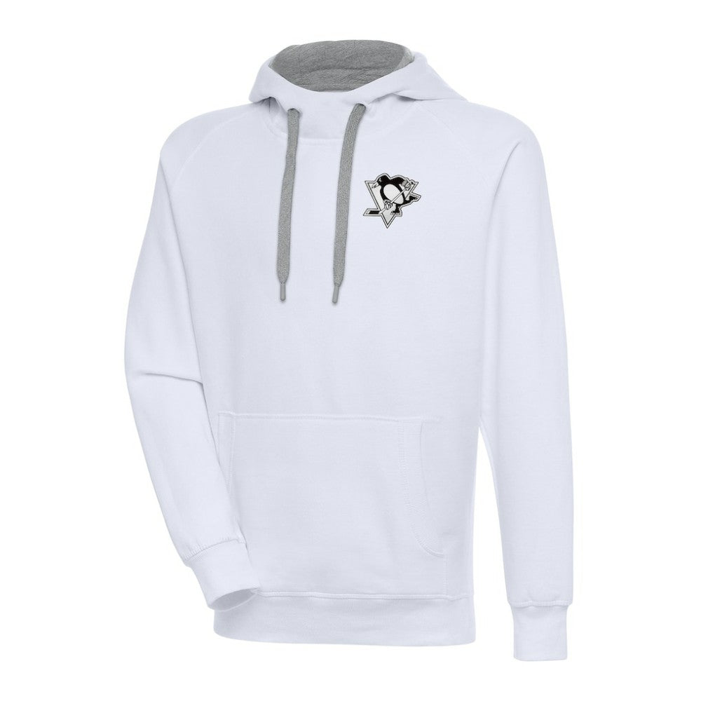 Pittsburgh Penguins Antigua Metallic Logo Victory Pullover Hoodie - White - NHL 200544256