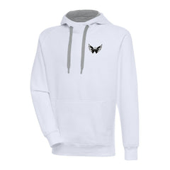Washington Capitals Antigua Metallic Logo Victory Pullover Hoodie - White - NHL 200544288