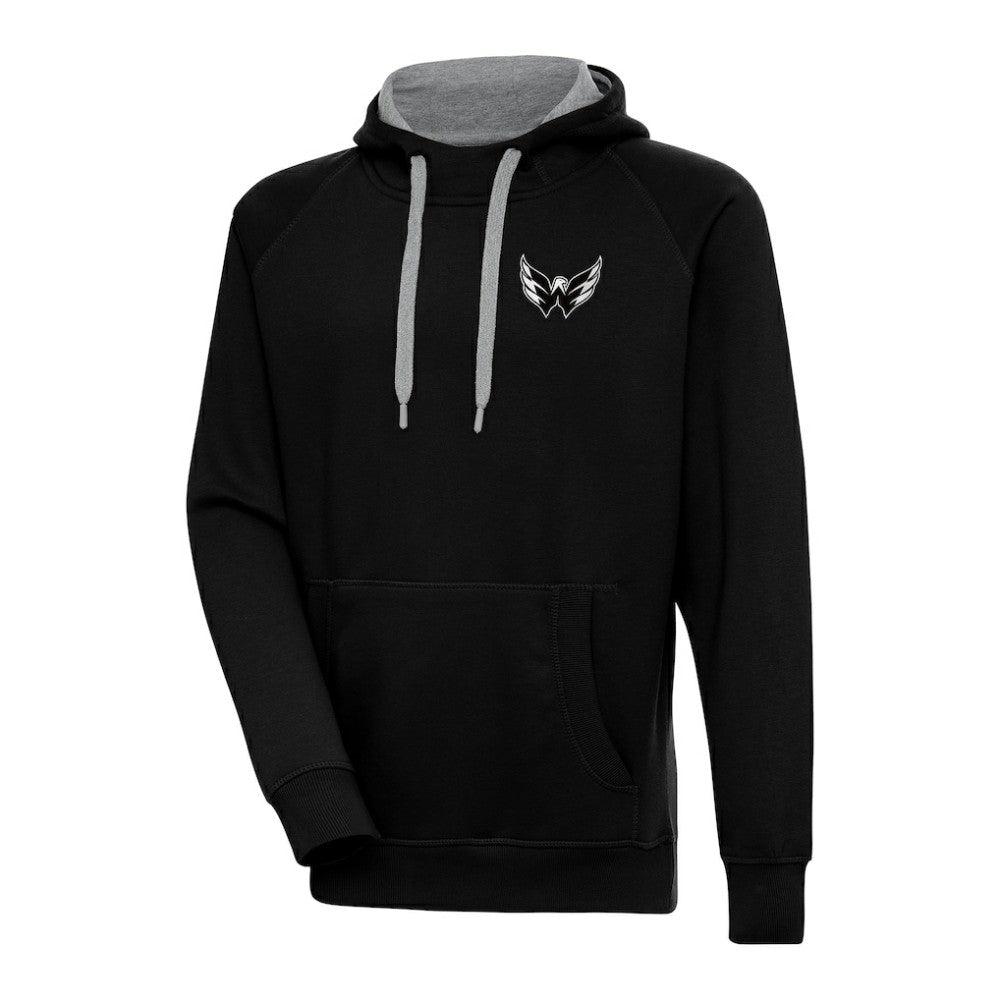 Washington Capitals Antigua Metallic Logo Victory Pullover Hoodie - Black - NHL 200544289