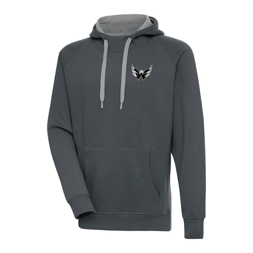 Washington Capitals Antigua Metallic Logo Victory Pullover Hoodie - Charcoal - NHL 200544292