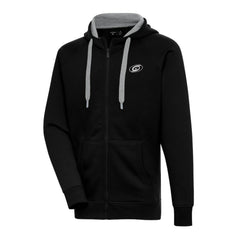 Carolina Hurricanes Antigua Metallic Logo Victory Full-Zip Hoodie - Black - NHL 200544443