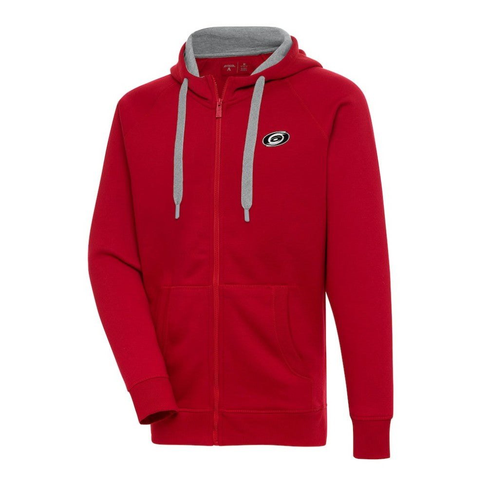 Carolina Hurricanes Antigua Metallic Logo Victory Full-Zip Hoodie - Red - NHL 200544445