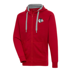 Chicago Blackhawks Antigua Metallic Logo Victory Full-Zip Hoodie - Red - NHL 200544450