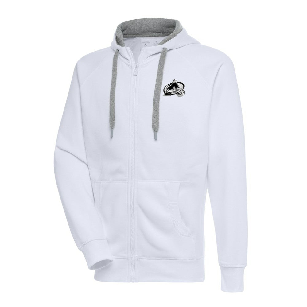 Colorado Avalanche Antigua Metallic Logo Victory Full-Zip Hoodie - White - NHL 200544452