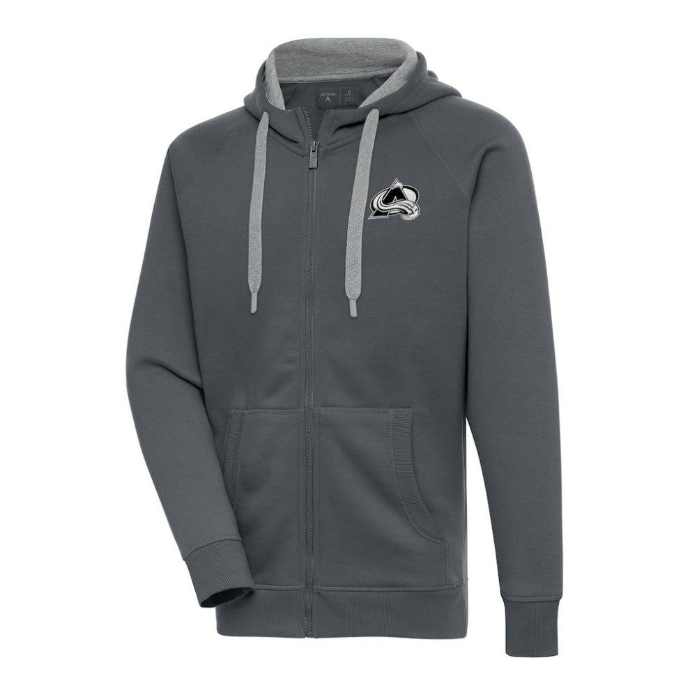 Colorado Avalanche Antigua Metallic Logo Victory Full-Zip Hoodie - Charcoal - NHL 200544456