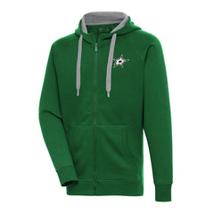 Dallas Stars Antigua Metallic Logo Victory Full-Zip Hoodie - Kelly Green - NHL 200544460