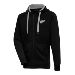 Detroit Red Wings Antigua Metallic Logo Victory Full-Zip Hoodie - Black - NHL 200544463