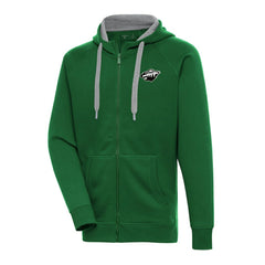 Minnesota Wild Antigua Metallic Logo Victory Full-Zip Hoodie - Green - NHL 200544470