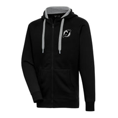 New Jersey Devils Antigua Metallic Logo Victory Full-Zip Hoodie - Black - NHL 200544473