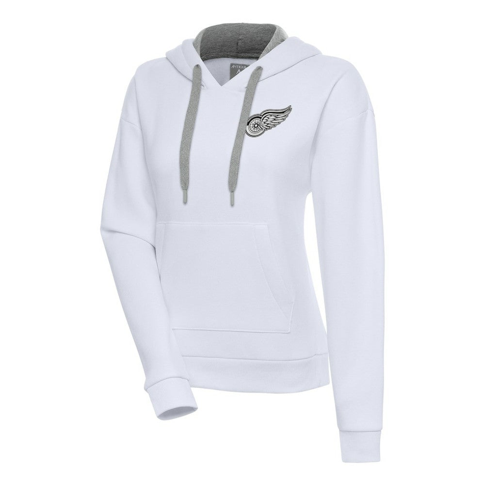 Detroit Red Wings Antigua Women's Metallic Logo Victory Pullover Hoodie - White - NHL 200545031