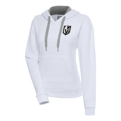 Vegas Golden Knights Antigua Women's Metallic Logo Victory Pullover Hoodie - White - NHL 200545076