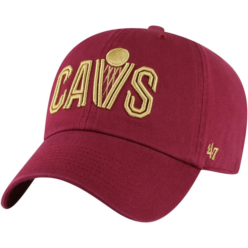 Cleveland Cavaliers '47 Core Wordmark Clean Up Adjustable Hat for sale Wine | 47 brand for sale