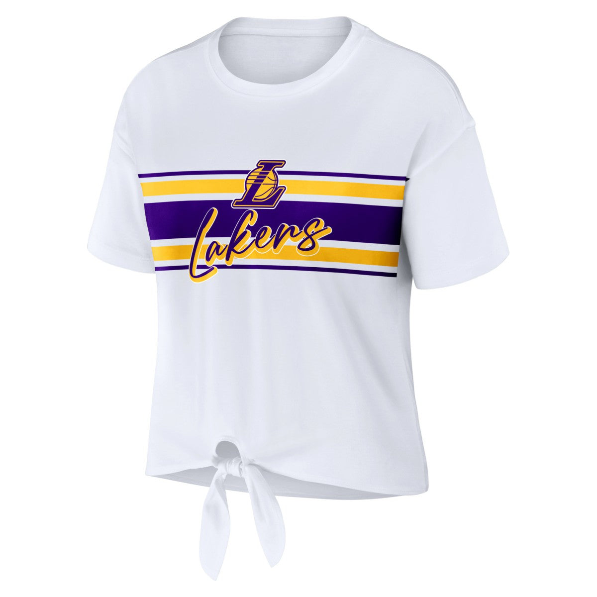 Los Angeles Lakers WEAR by Erin Andrews Women's Tie-Front T-Shirt White