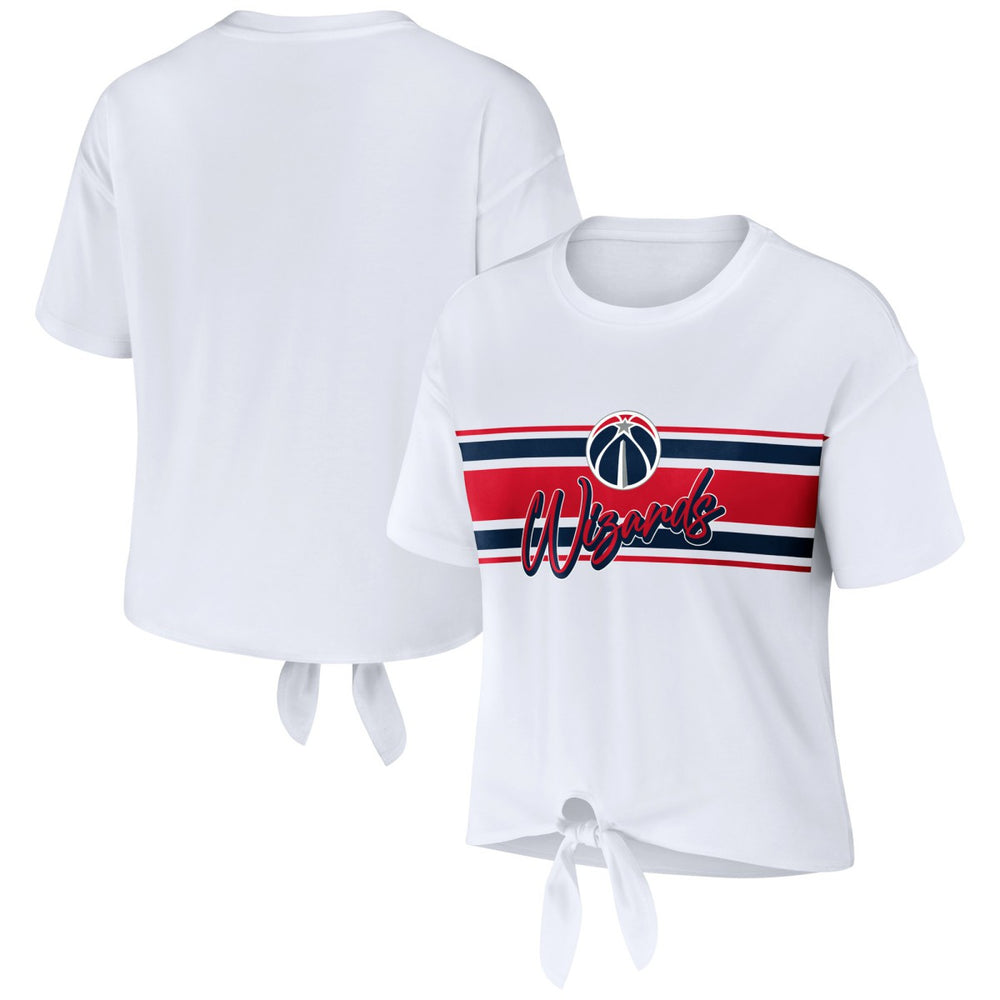 Washington Wizards WEAR by Erin Andrews Women's Tie-Front T-Shirt White