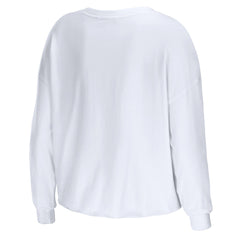 Los Angeles Lakers WEAR by Erin Andrews Women's Cropped Long Sleeve T-Shirt White