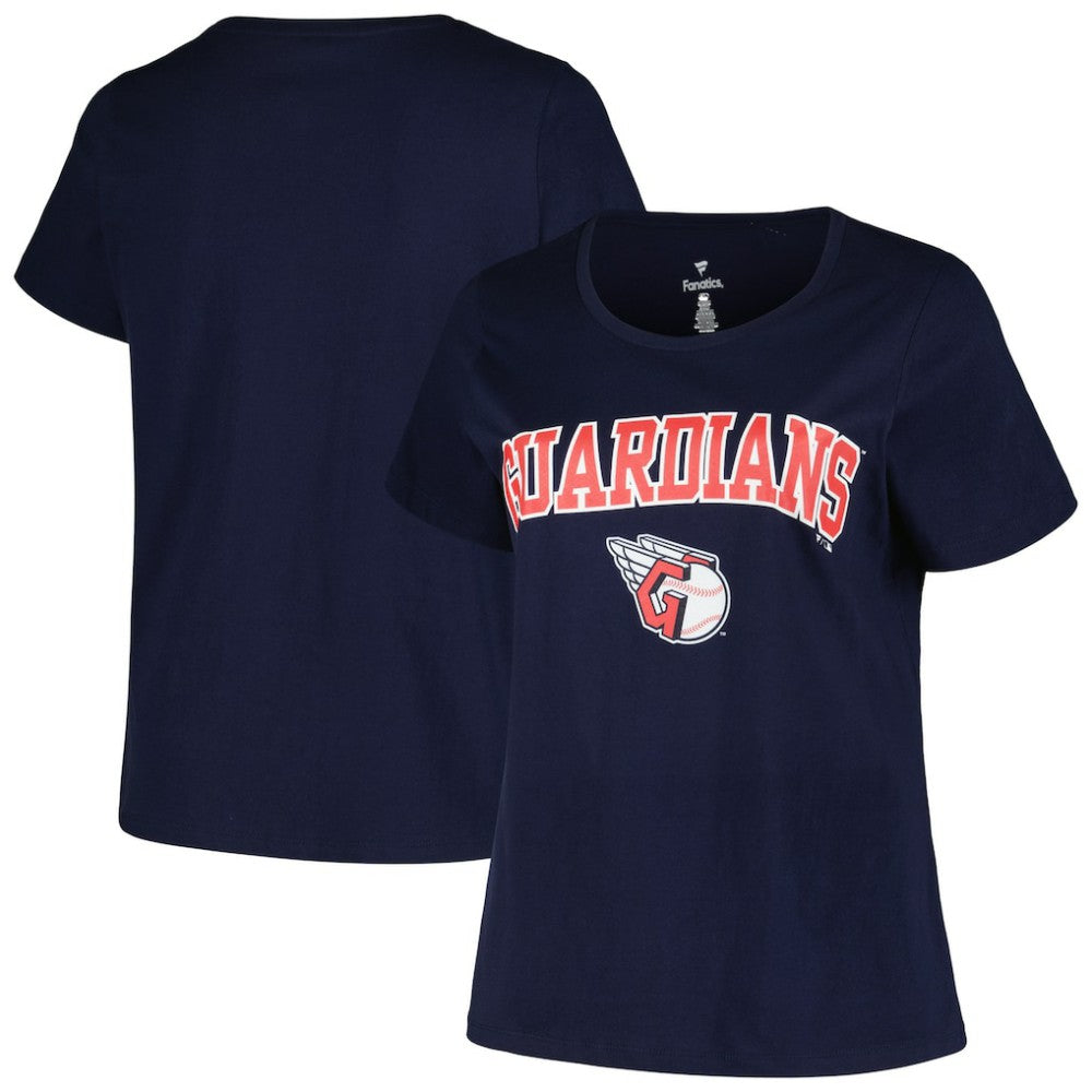 Cleveland Guardians Profile Women's Plus Size Arch Logo T-Shirt - Navy - MLB Discount