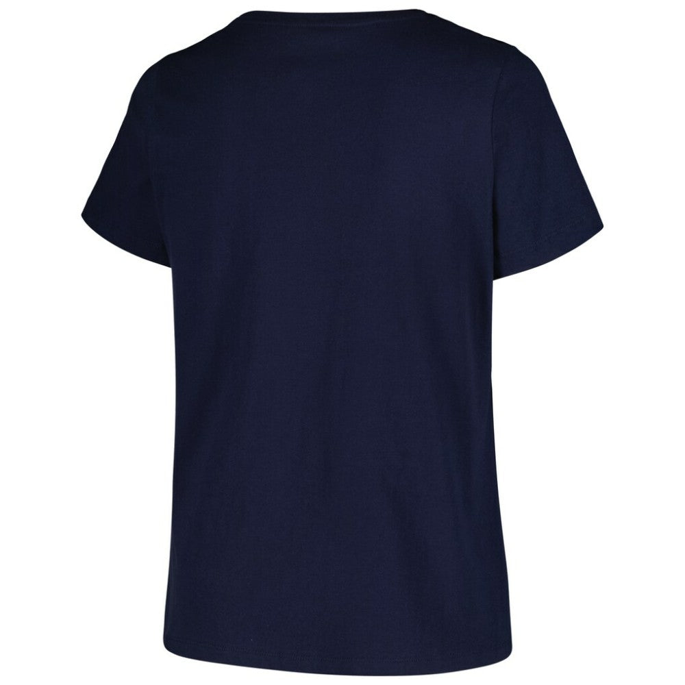 Cleveland Guardians Profile Women's Plus Size Arch Logo T-Shirt - Navy - MLB Discount