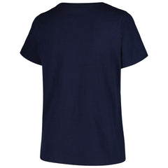 Cleveland Guardians Profile Women's Plus Size Arch Logo T-Shirt - Navy - MLB Discount