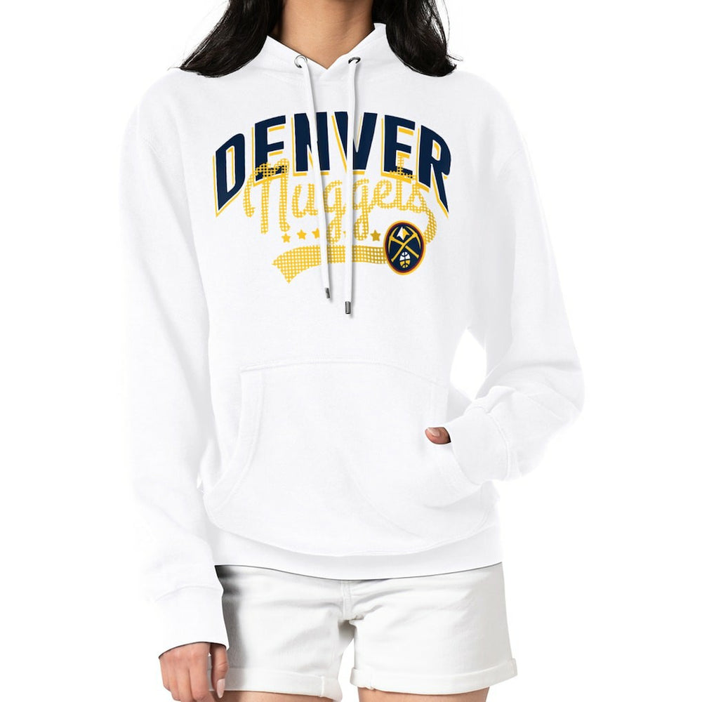 Denver Nuggets G-III 4Her by Carl Banks Women's Filigree Logo Pullover Hoodie - White