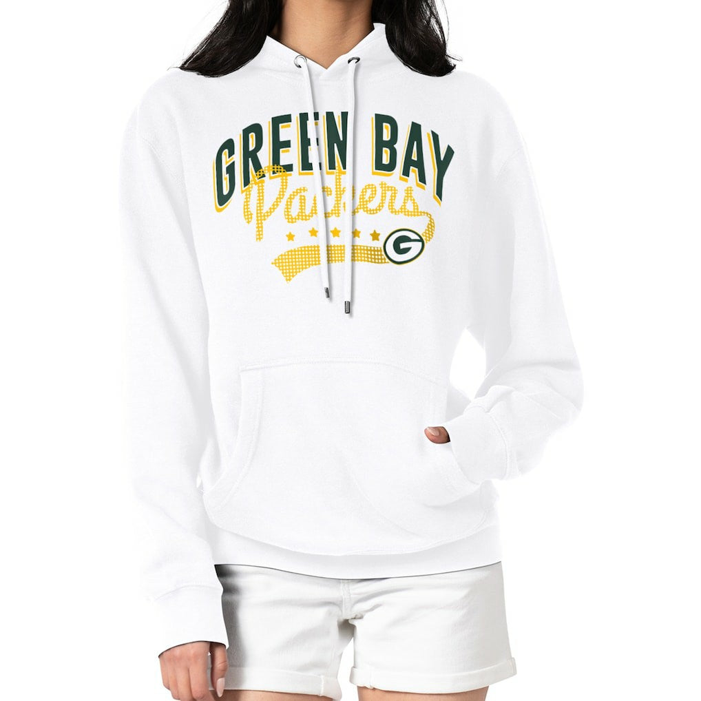 Green Bay Packers G-III 4Her by Carl Banks Women's Filigree Logo Pullover Hoodie – White