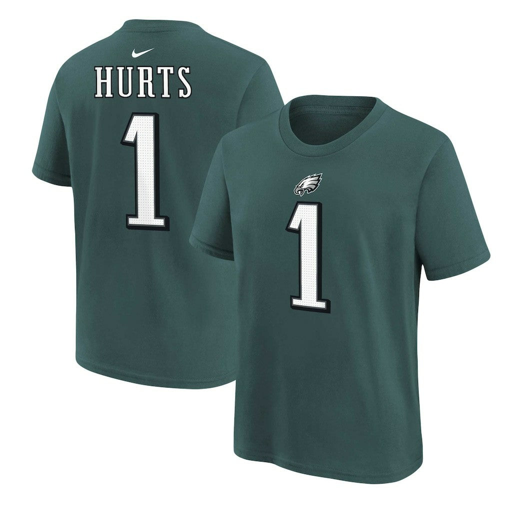Nike Jalen Hurts Philadelphia Eagles Youth Player Name & Number T-Shirt Midnight Green