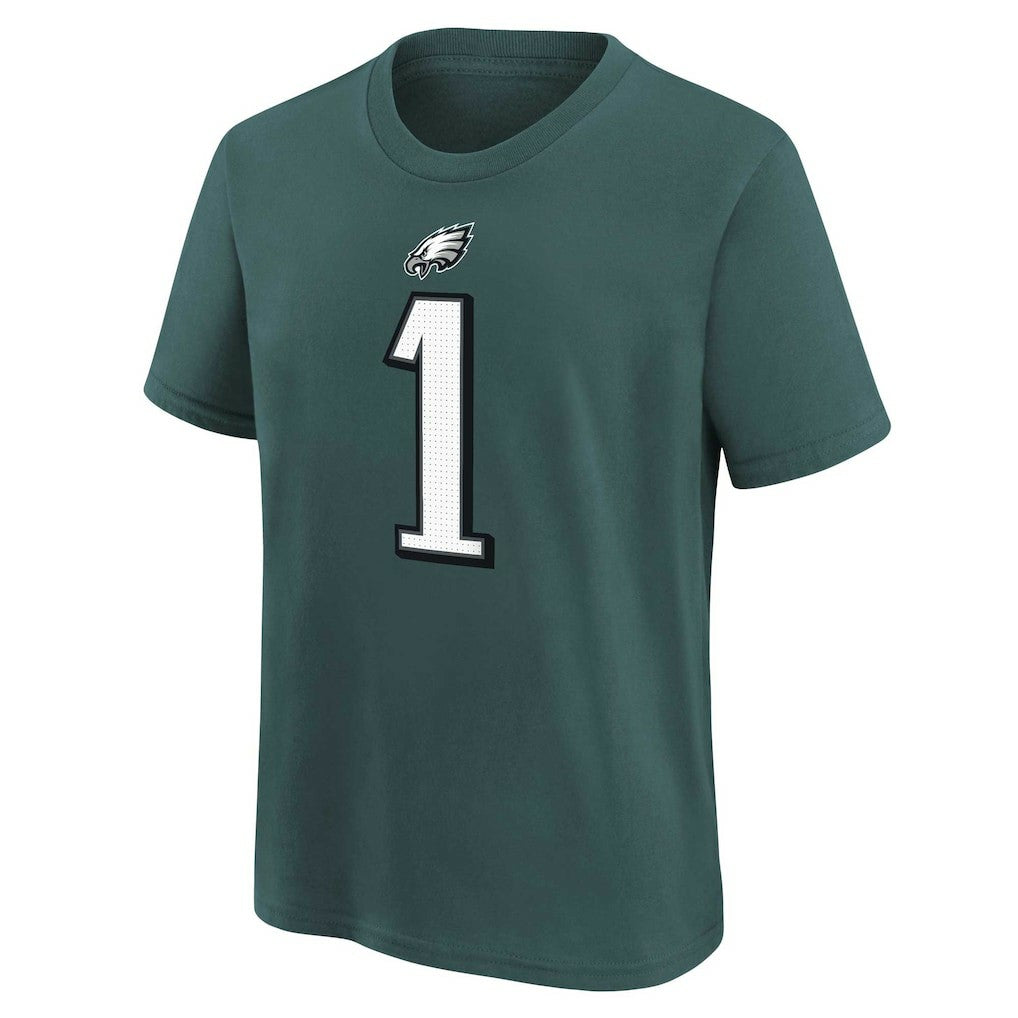 Nike Jalen Hurts Philadelphia Eagles Youth Player Name & Number T-Shirt Midnight Green