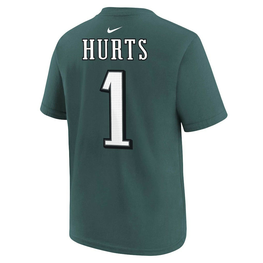 Nike Jalen Hurts Philadelphia Eagles Youth Player Name & Number T-Shirt Midnight Green