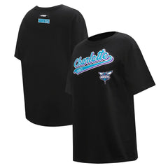 Charlotte Hornets Pro Standard Women's Script Boyfriend T-Shirt Black