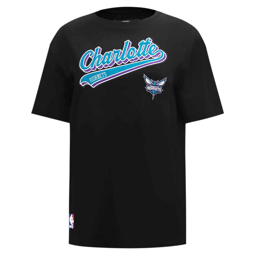 Charlotte Hornets Pro Standard Women's Script Boyfriend T-Shirt Black