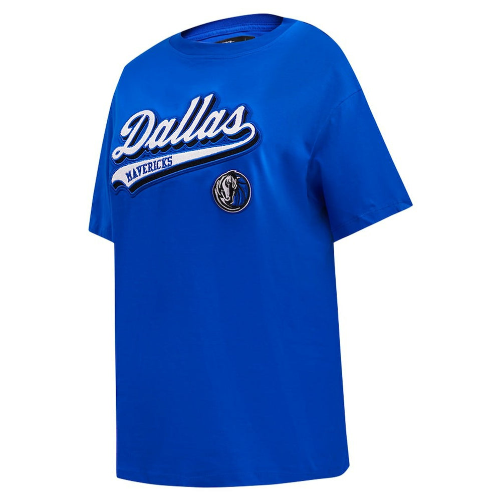 Dallas Mavericks Pro Standard Women's Script Boyfriend T-Shirt Royal