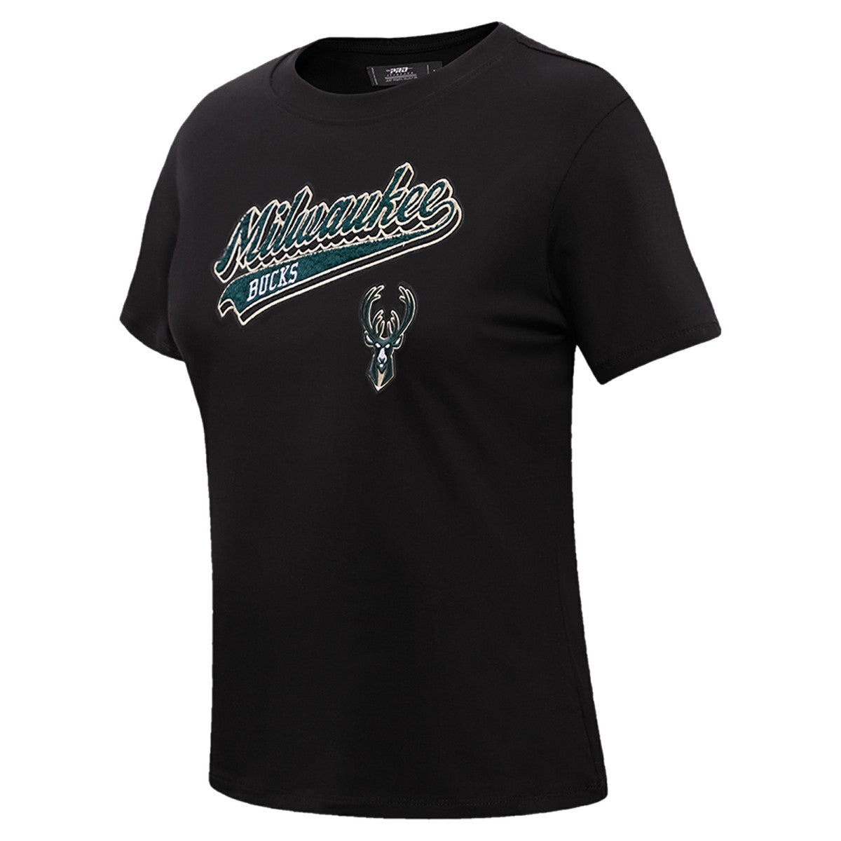 Milwaukee Bucks Pro Standard Women's Script Boyfriend T-Shirt Black