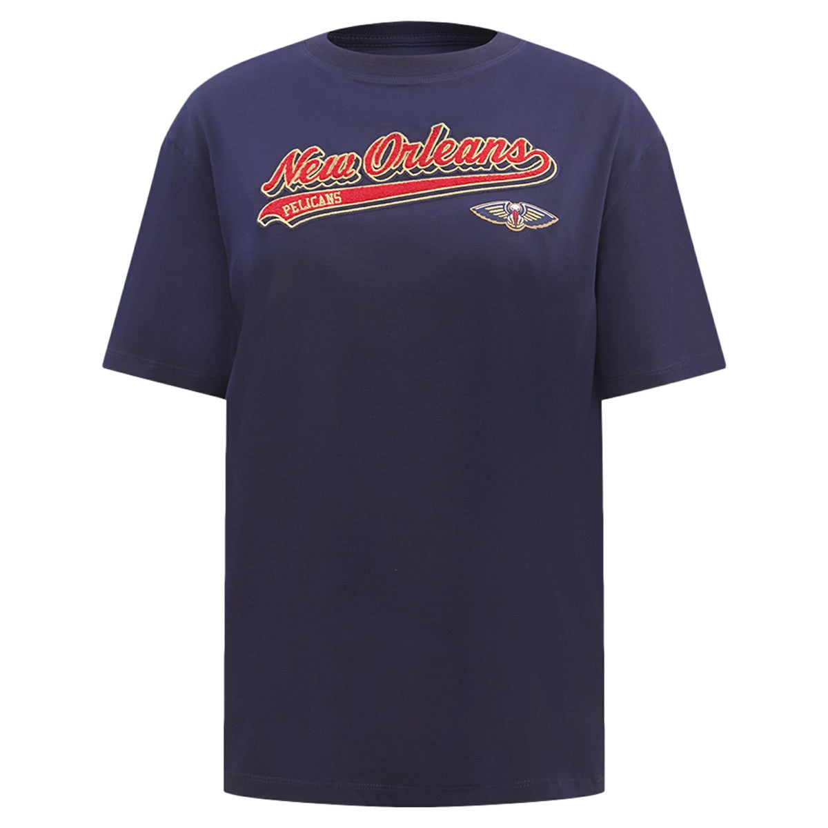 New Orleans Pelicans Pro Standard Women's Script Boyfriend T-Shirt Navy