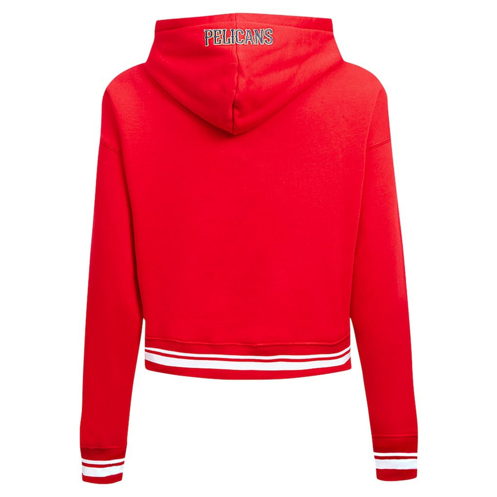 New Orleans Pelicans Pro Standard Women's Script Tail Cropped Pullover Hoodie Red