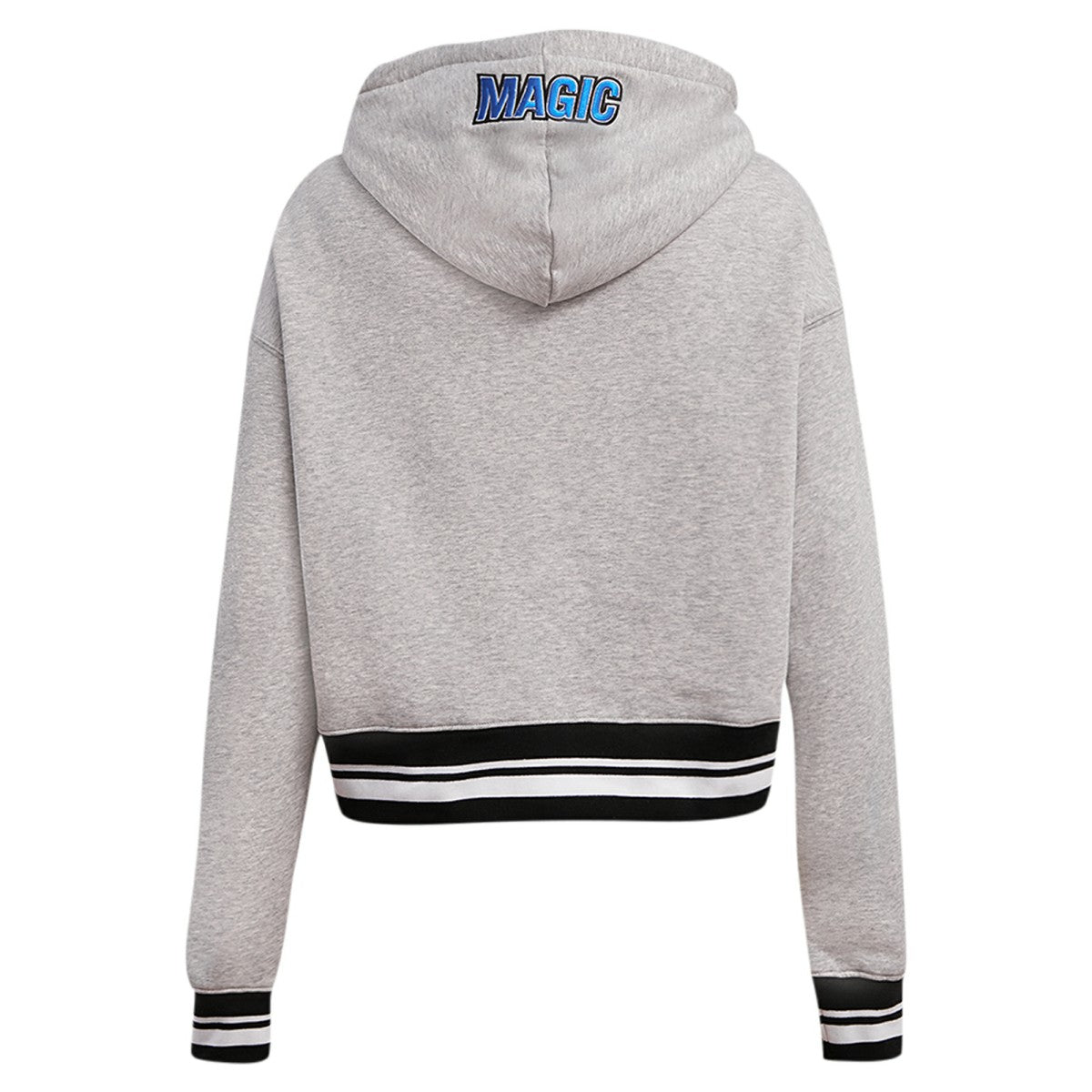 Orlando Magic Pro Standard Women's Script Tail Cropped Pullover Hoodie Heather Gray