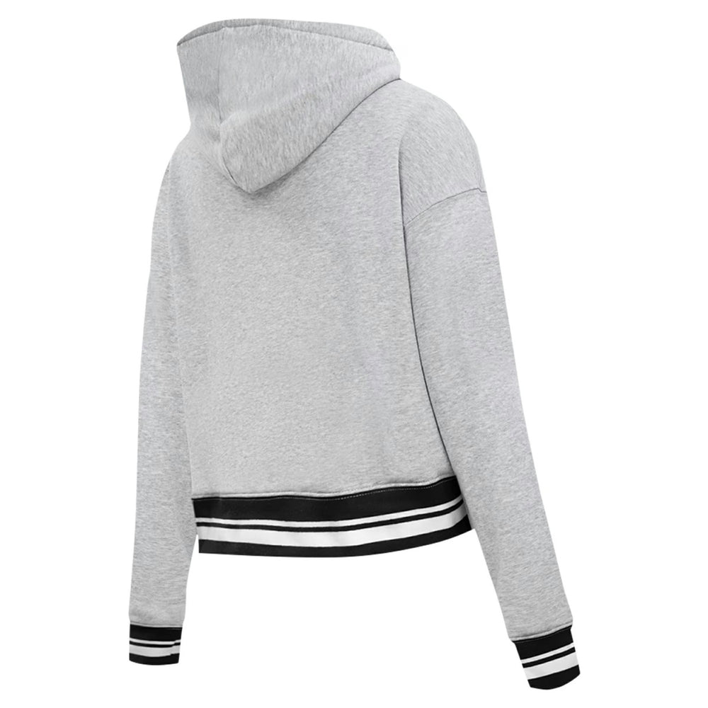 Phoenix Suns Pro Standard Women's Script Tail Cropped Pullover Hoodie Heather Gray