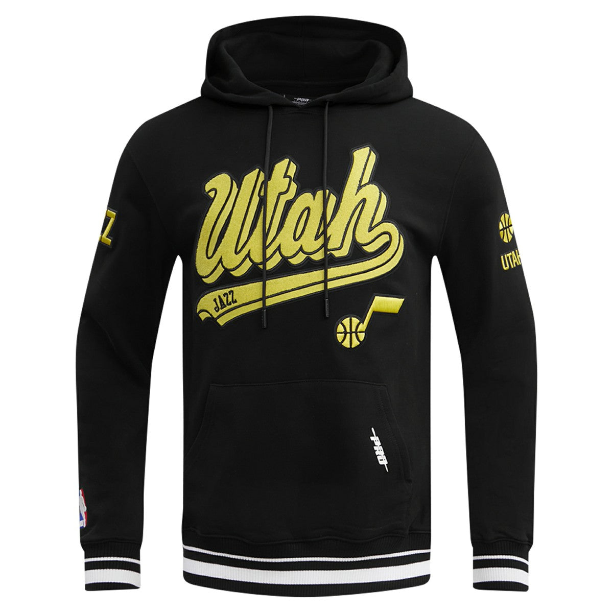 Utah Jazz Pro Standard Script Tail Pullover Hoodie Black