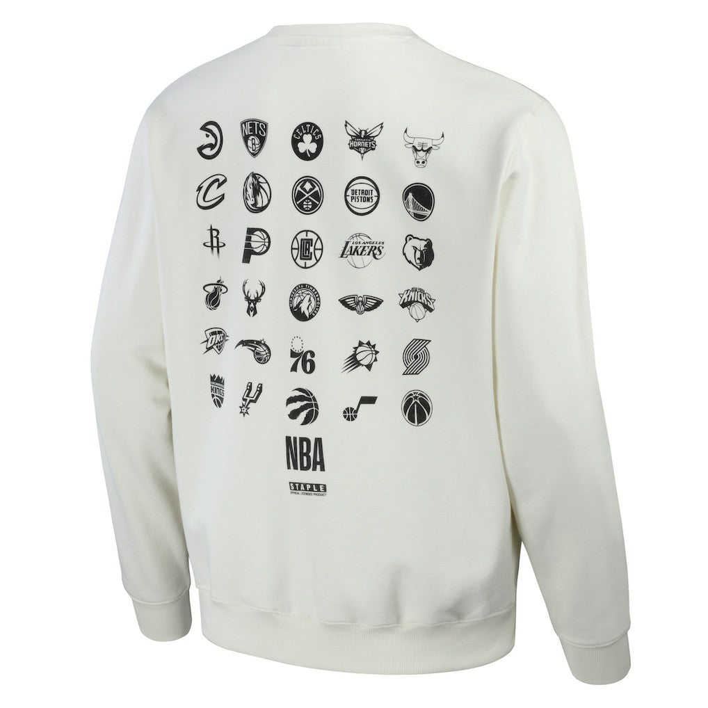 NBA x Staple All Teams Birds of a Feather Crew Sweatshirt Cream