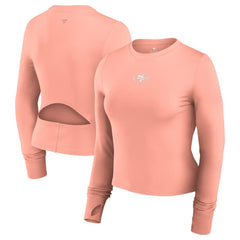Fanatics San Francisco 49ers Women's Studio Fitted Long Sleeve Gym Top Coral