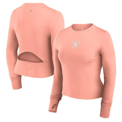 Fanatics Las Vegas Raiders Women's Studio Fitted Long Sleeve Gym Top Coral