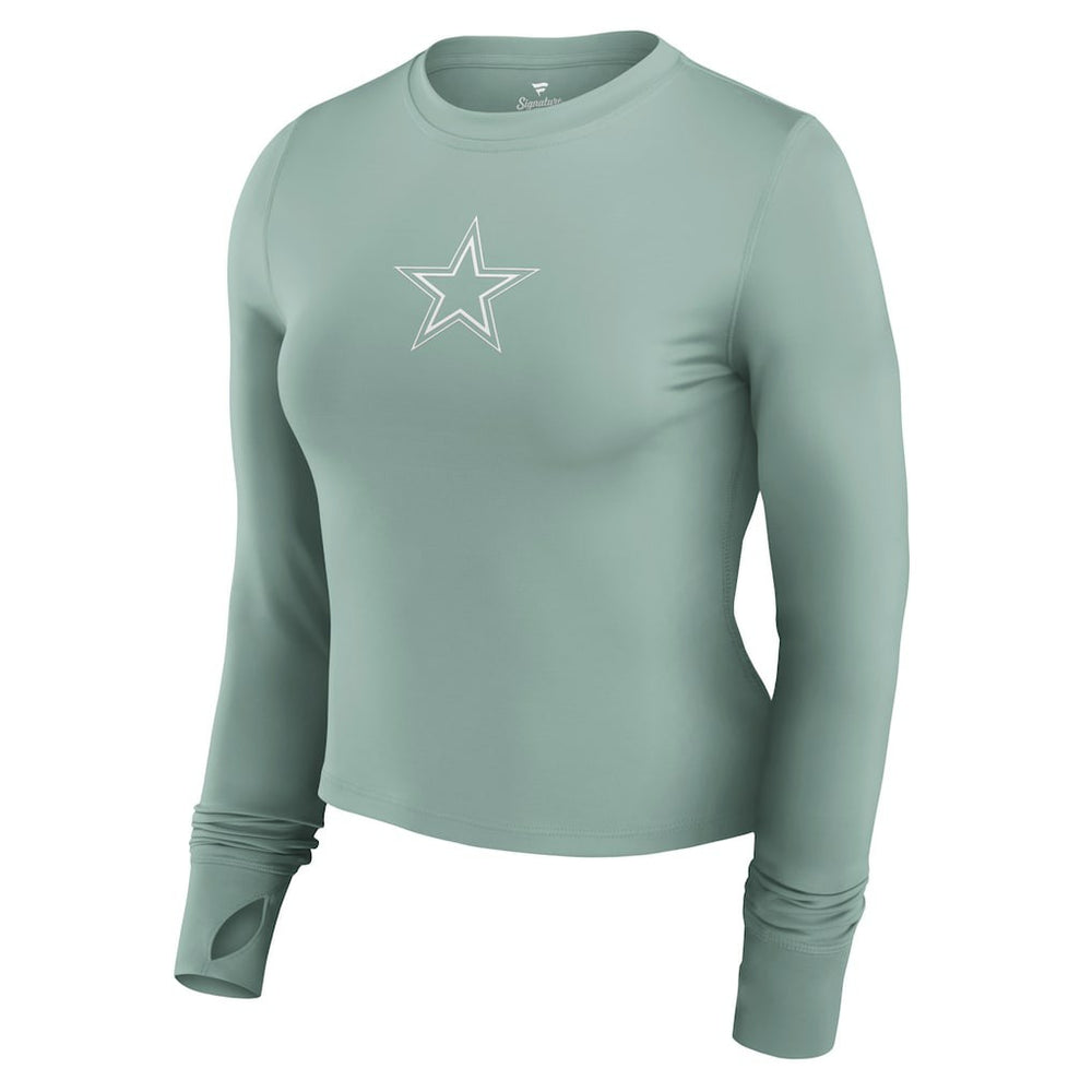 Fanatics Dallas Cowboys Women's Studio Fitted Long Sleeve Gym Top Green