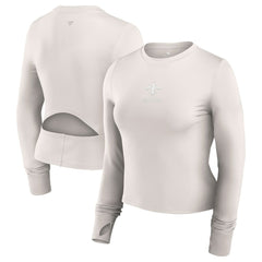 Fanatics New Orleans Saints Women's Studio Fitted Long Sleeve Gym Top White